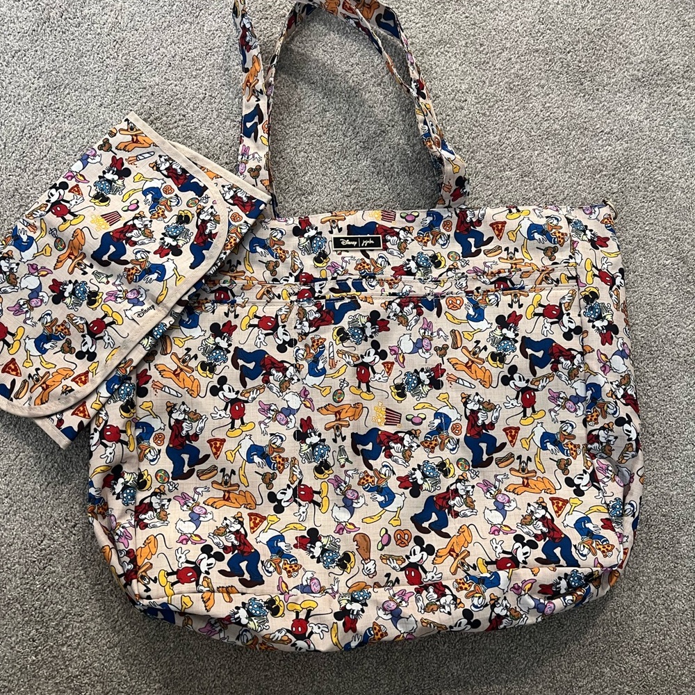 Ju-Ju-Be Beige Tote with Multicolor Disney Character Print